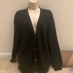 J. Crew Womens 3 Buttons Oversized Black Sweater (NEW)